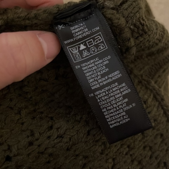 Forever 21 Dark Green Flyaway Knit Short Sleeve Cardigan Shawl S - Picture 11 of 12